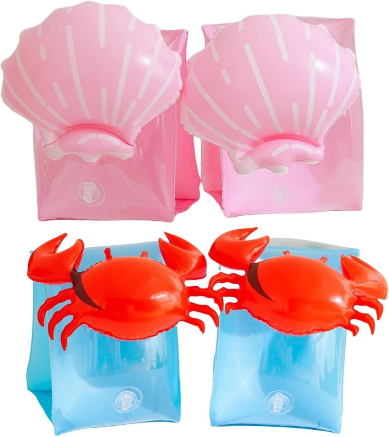 YUNLOVXEE 2 Pack Arm Floaties for Kids - Cute Cartoon Inflatable Pool Arm Floaties Swim Rings, PVC Arm Bands Floater Sleeves for Toddlers Children 3-5-6-12 Years (Watermelon) - Image 1